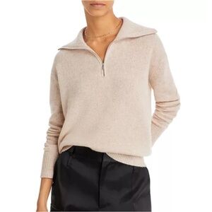 C by Bloomingdale's Cashmere Half-Zip Cashmere Sweater, Heather Oatmeal, Small